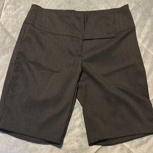 Black Bermuda Shorts with Tailored Fit and Wide Waistband